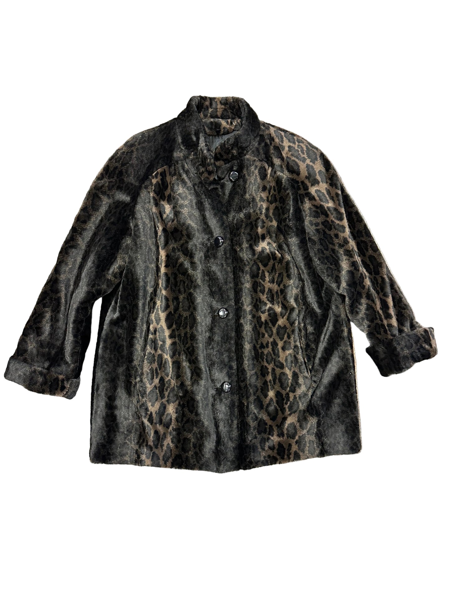 Vintage Faux Fur Leopard Coat
