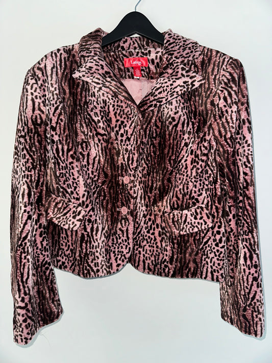 Y2K Pink Cheetah Blazer