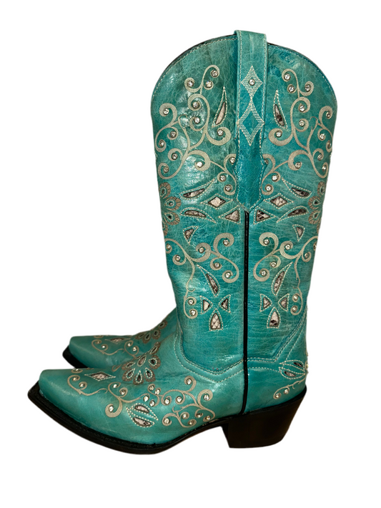 Vintage Turquoise Cowboy Boots