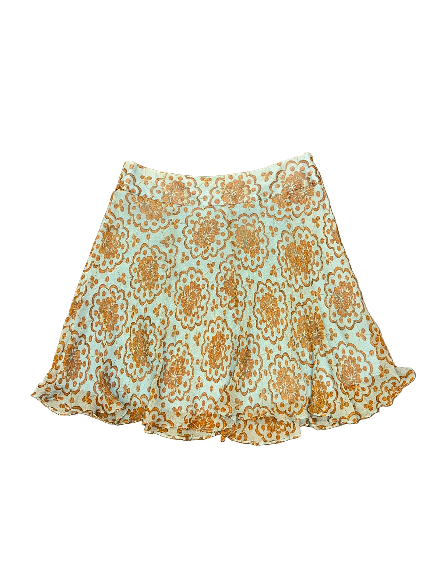Vintage Blue Silk Skirt