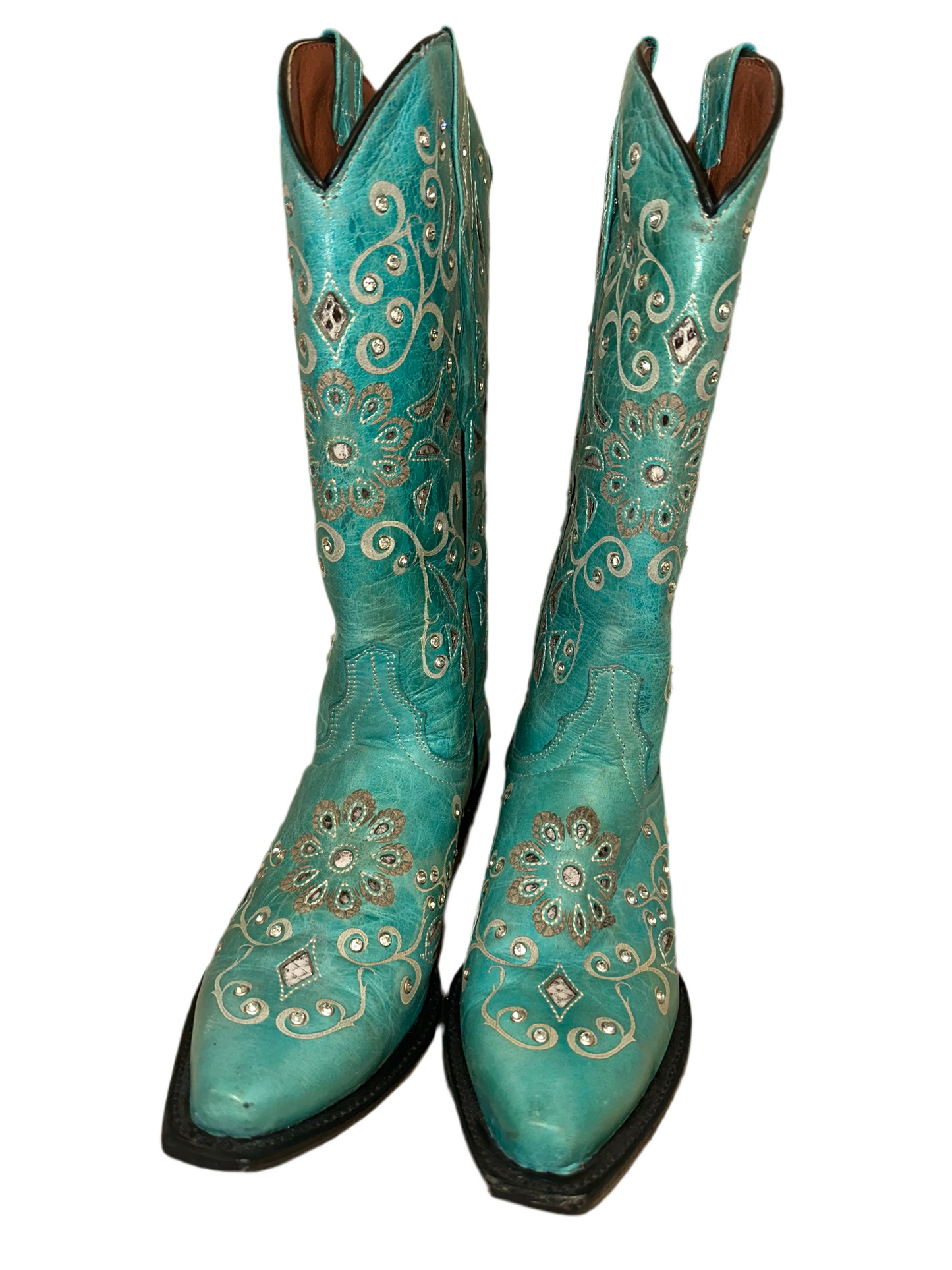 Vintage Turquoise Cowboy Boots