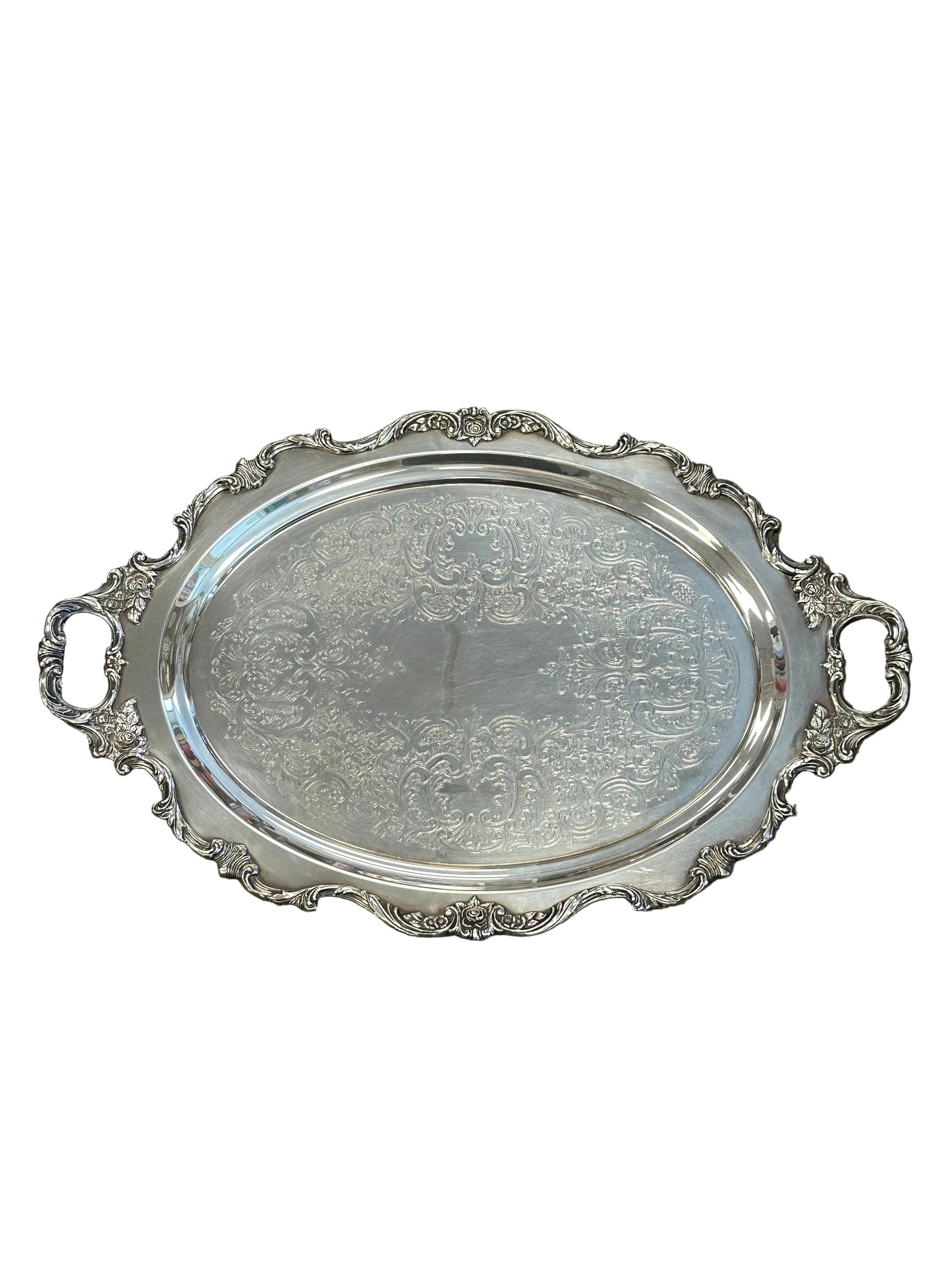 Antique Large Oval Silver Platter