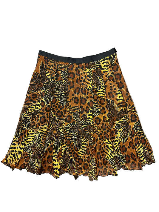 Vintage Silk Midi Animal Print Skirt