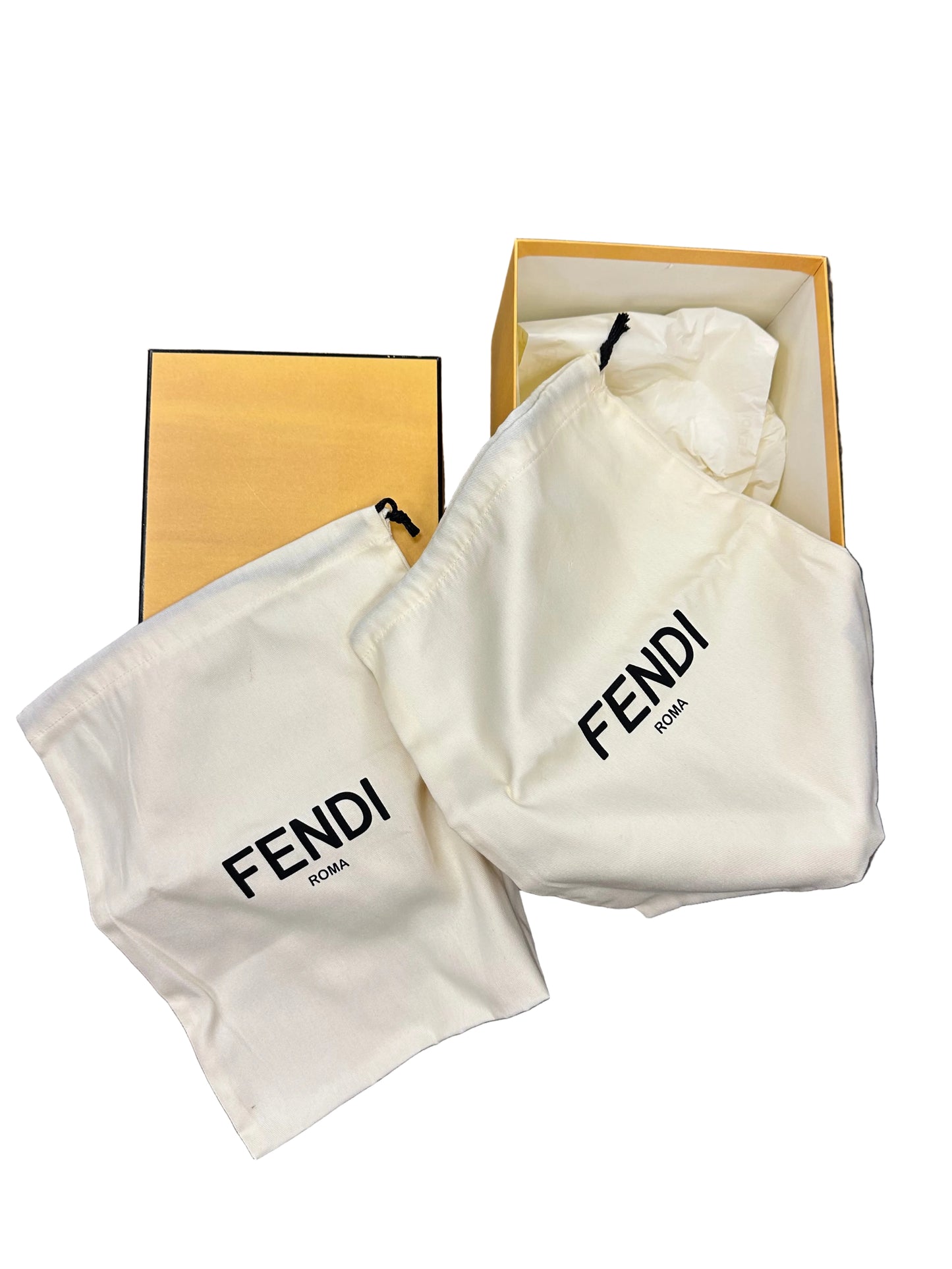 Fendi Leather Slides with Gold Logo Buckle