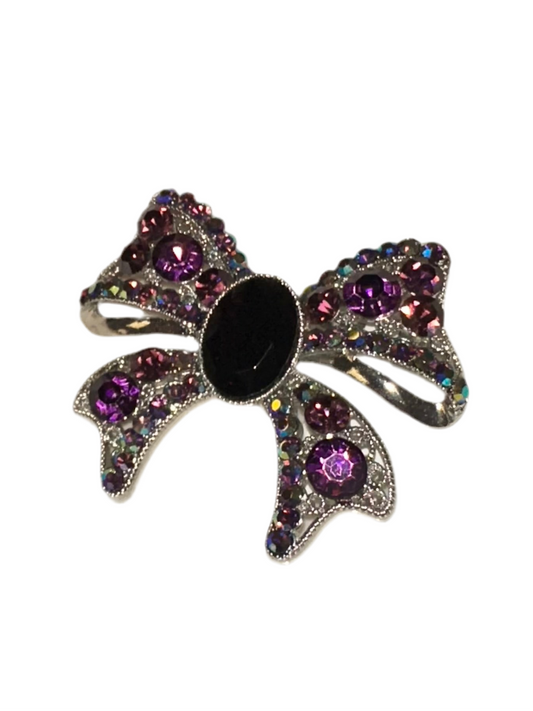 Vintage Purple Bow Brooch