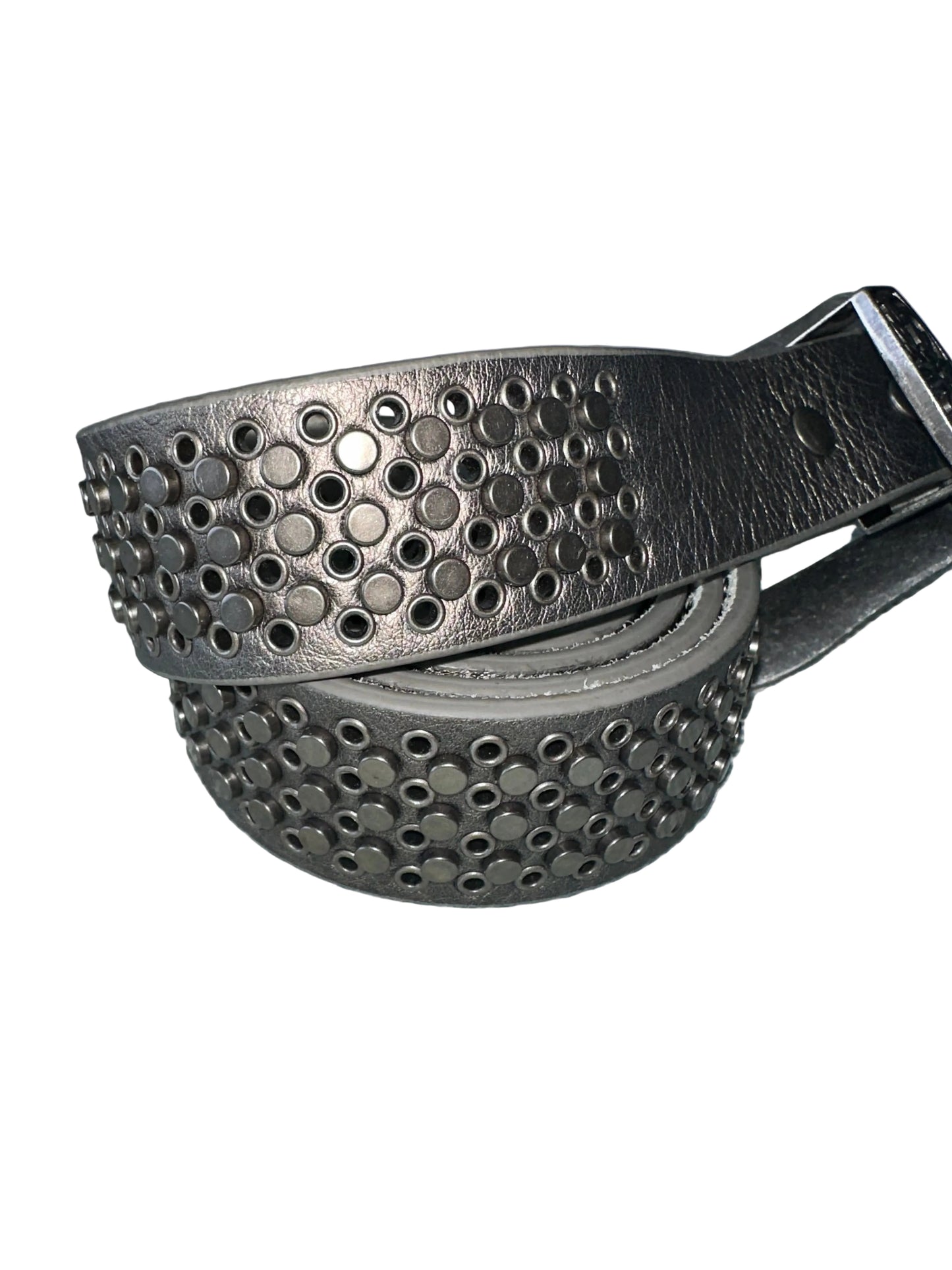 Vintage Genuine Leather Silver Studded Belt