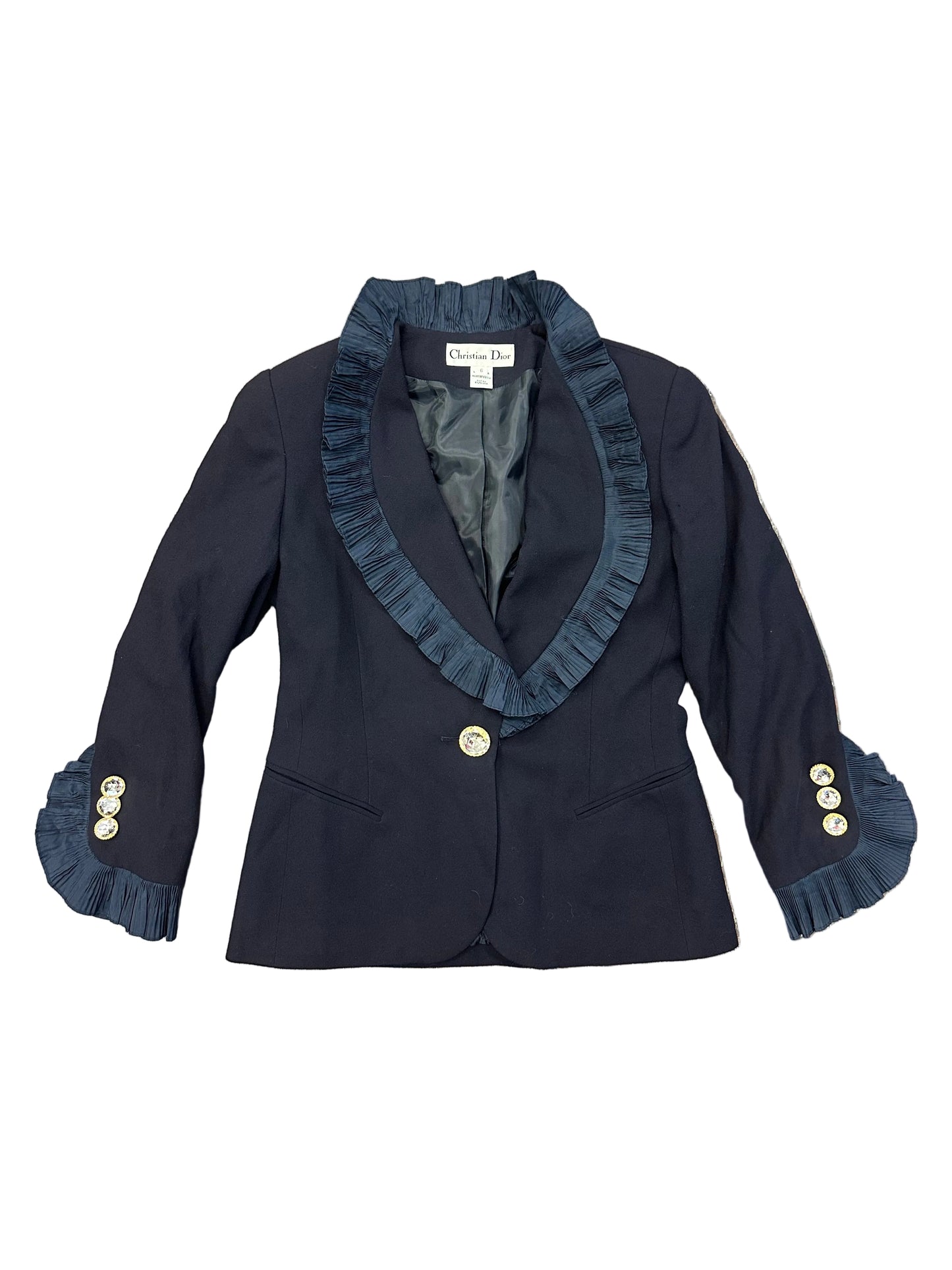 Vintage 80s Christian Dior Ruffle Blazer