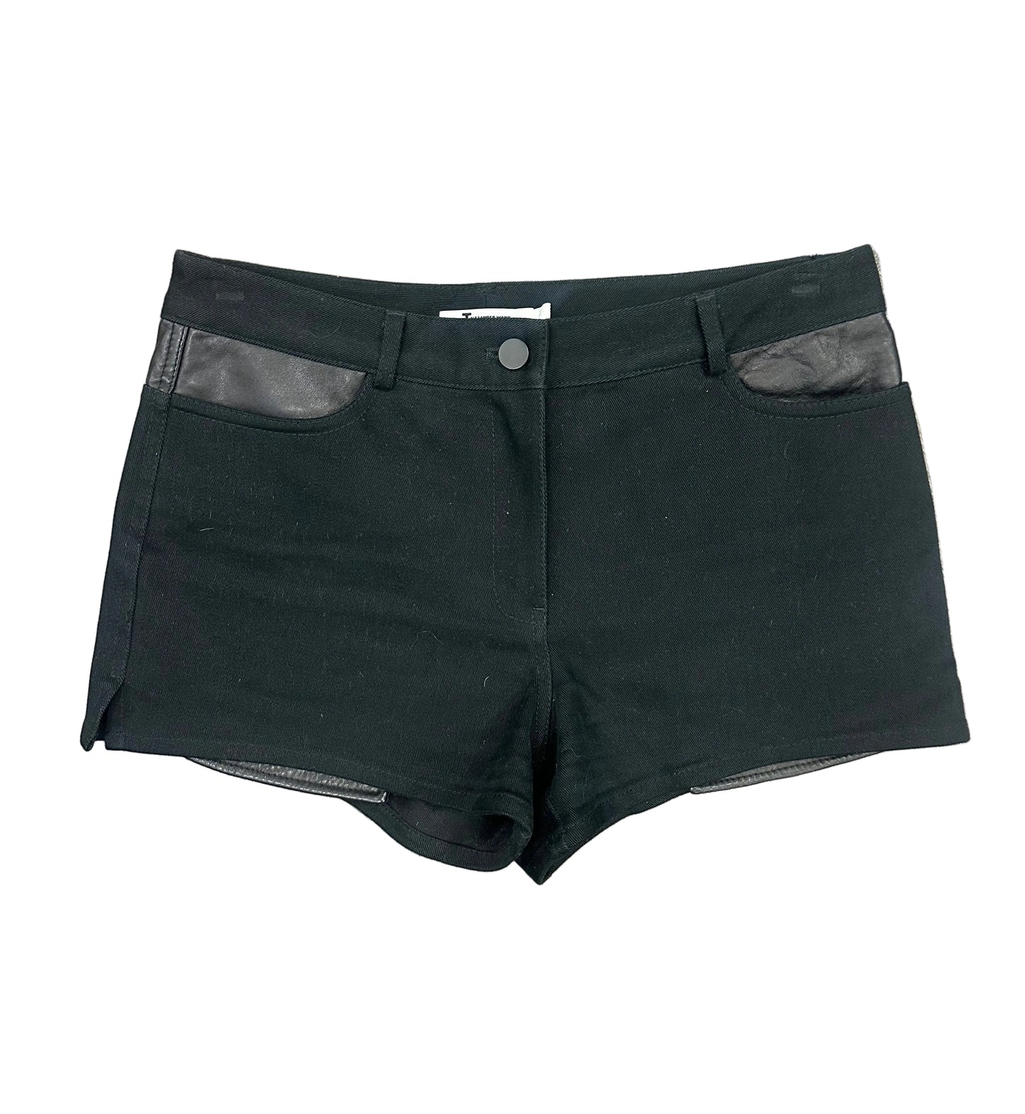 Alexander Wang Mini Shorts with Lamb Leather Detailing