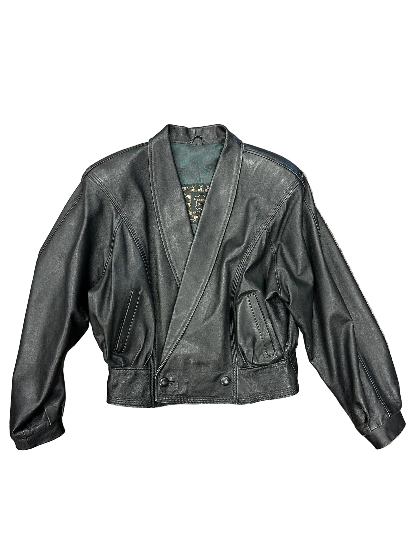 Vintage 1980s Leather Bomber Jacket