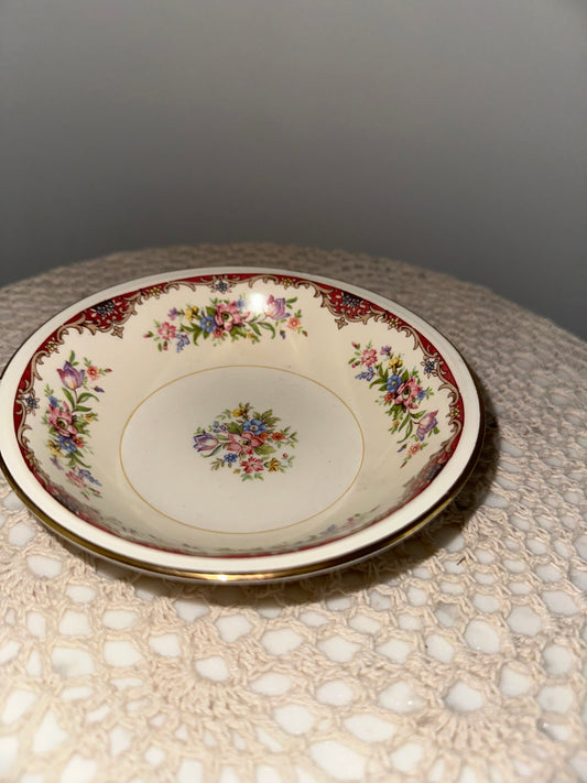 Eggshell Nautilus Floral Jewelry Catch All Dish