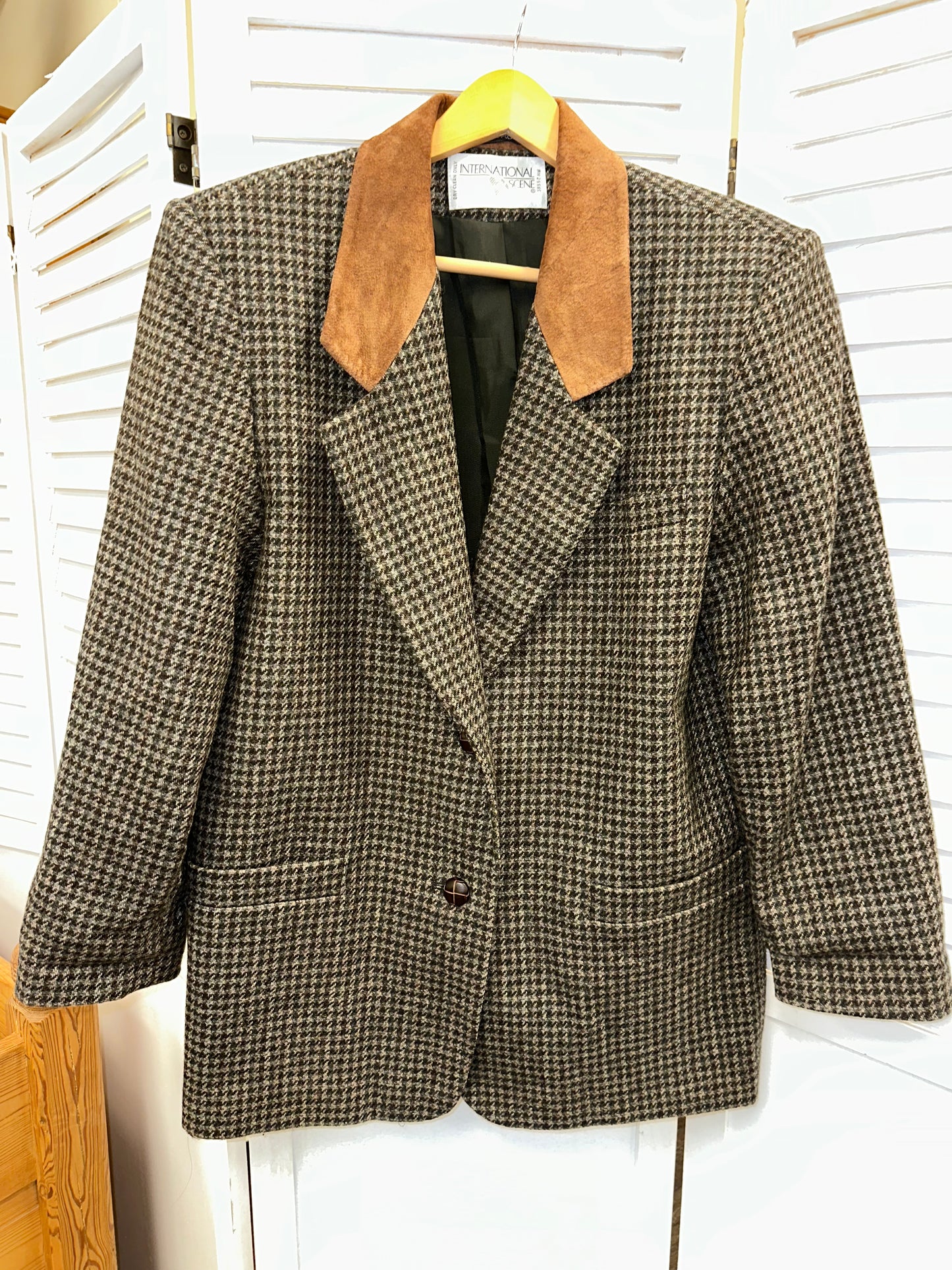 Vintage Wool Houndstooth Blazer