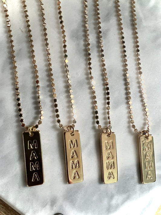 Mama Gold Bar Necklace by GALYNT