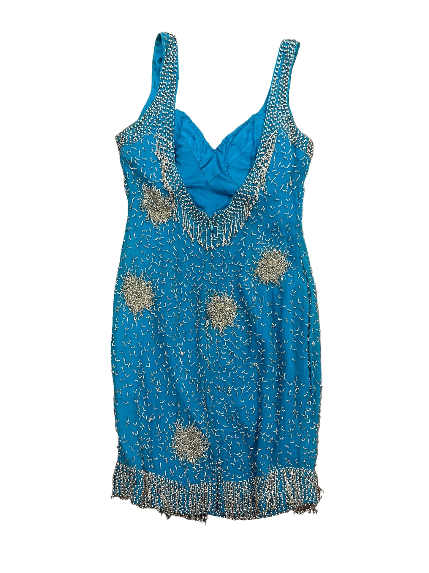 Vintage Embellished Turquoise Dress