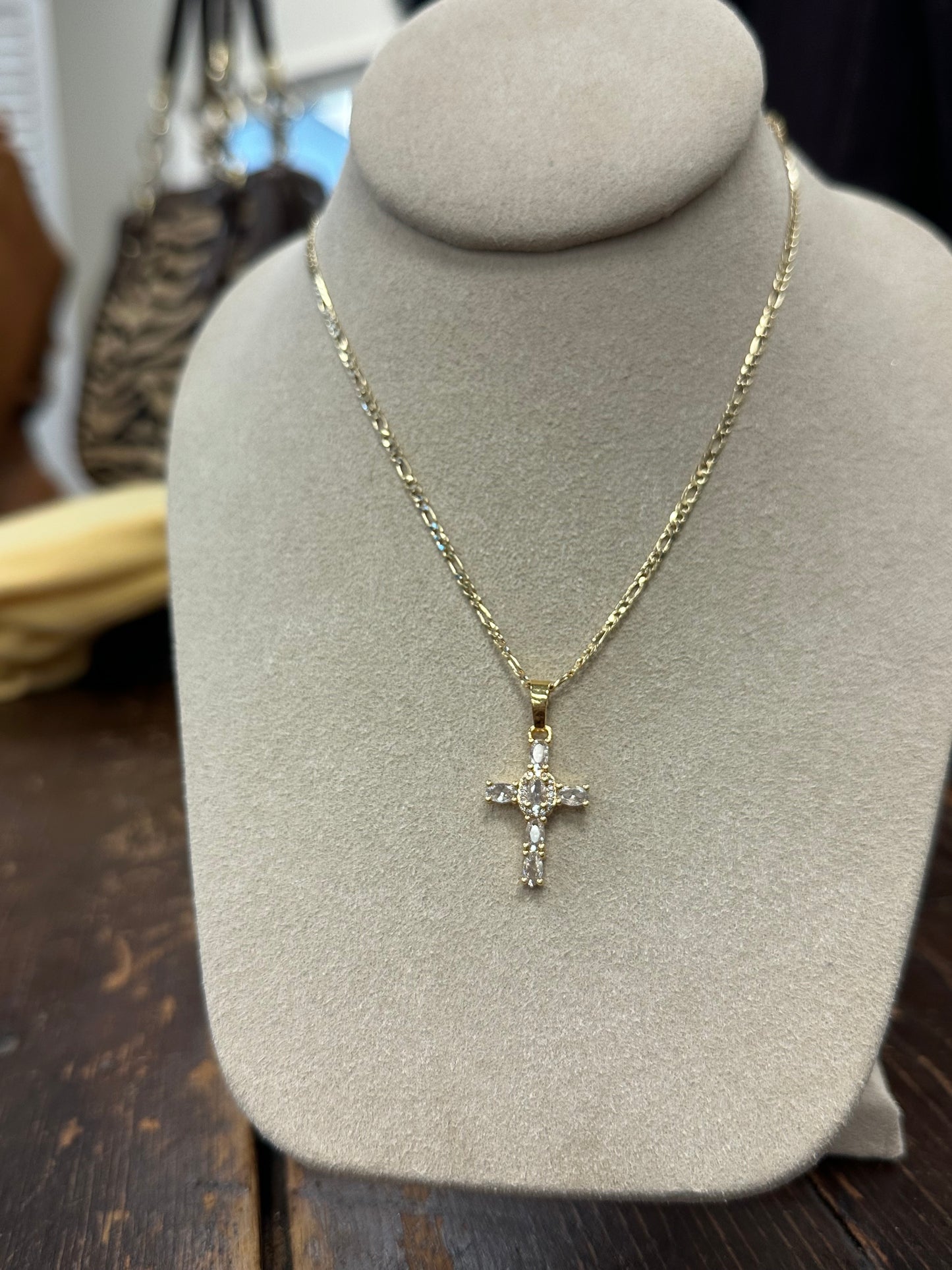 GALYNT Cross 'Baguette Figaro' Necklace
