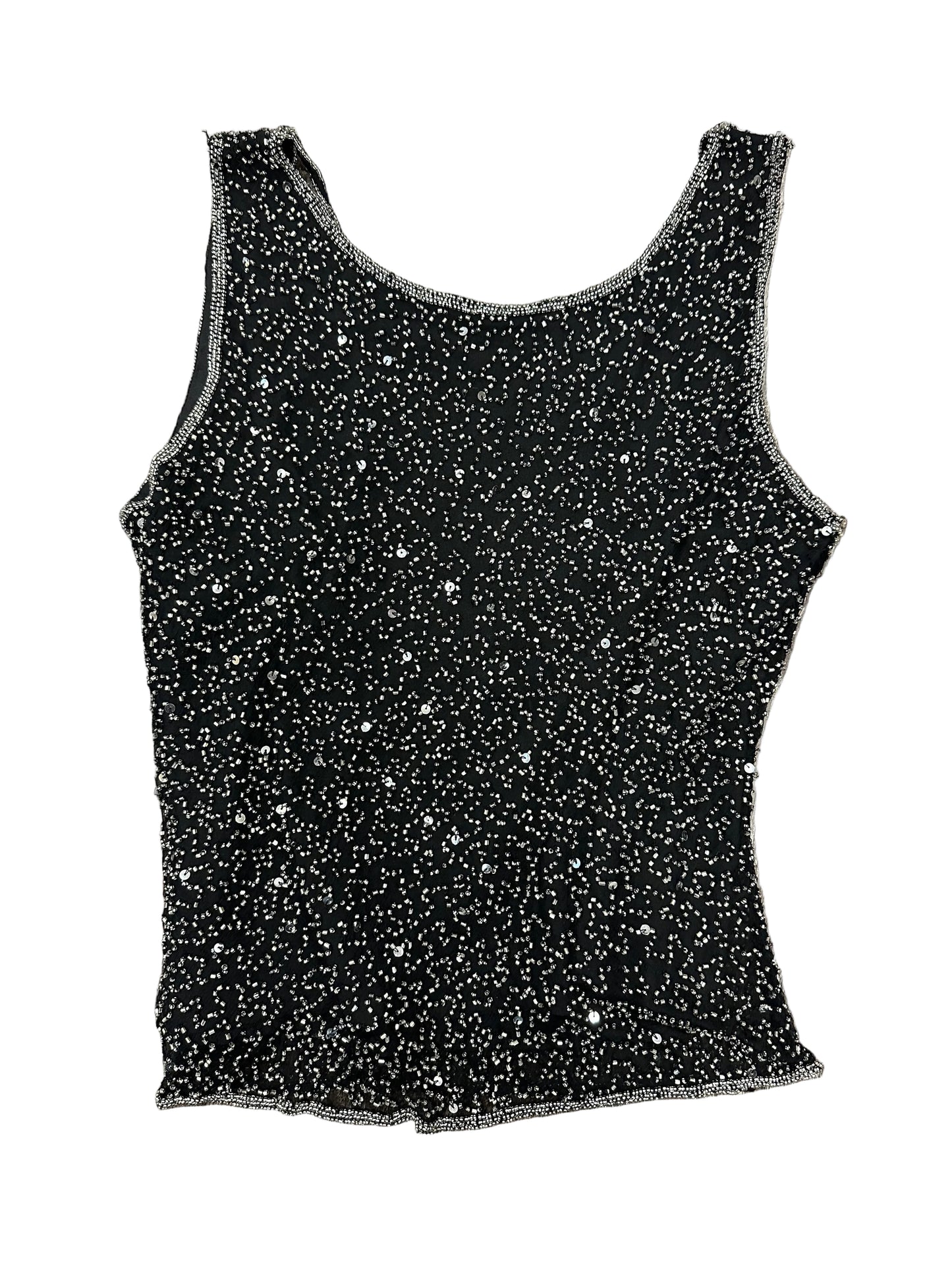 Vintage Silk Beaded Tank Top