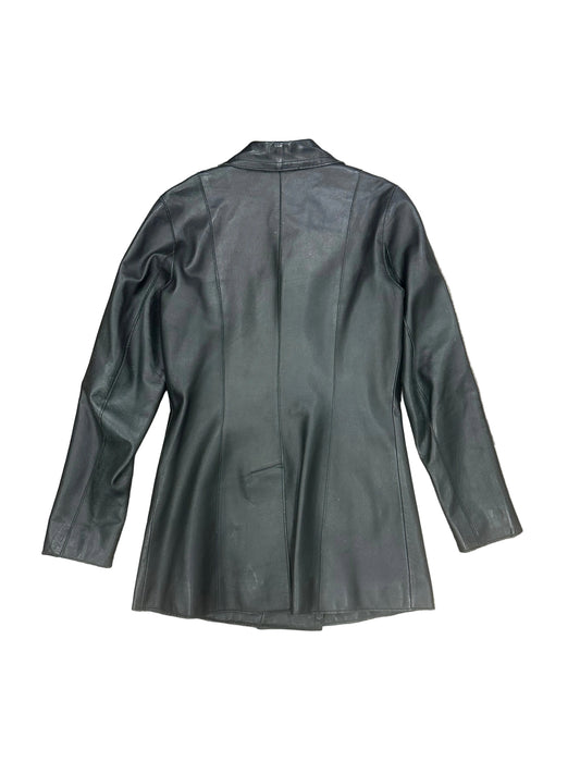 Vintage Leather Double Breasted Blazer