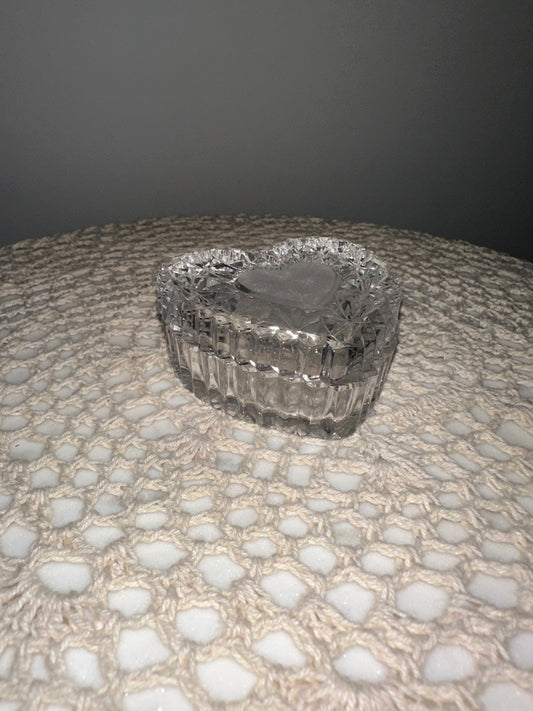 Crystal Heart Shaped Box with Lid