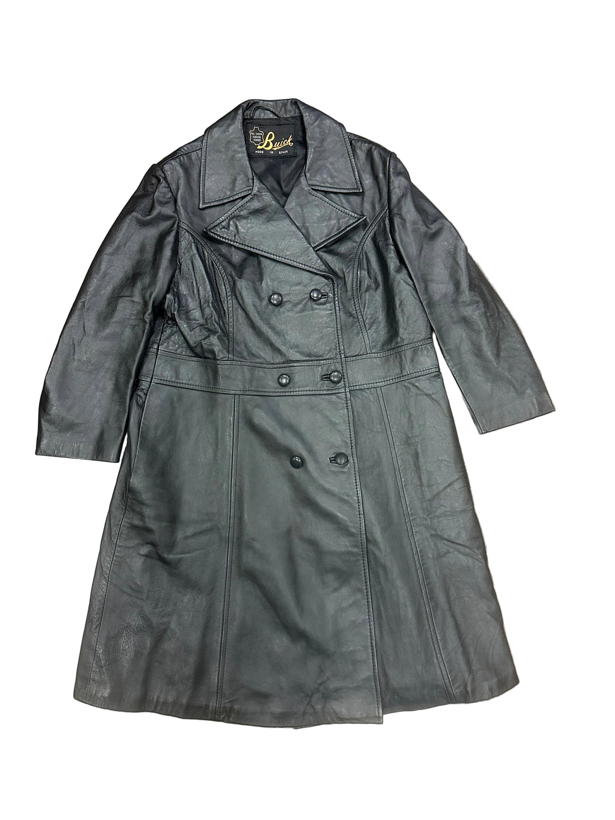 Vintage Leather Double Breasted Trench