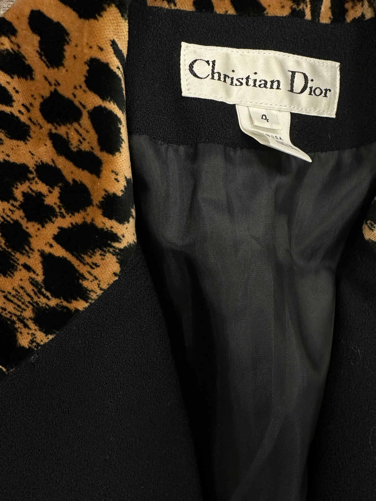 Vintage Christian Dior Blazer with Leopard Collar