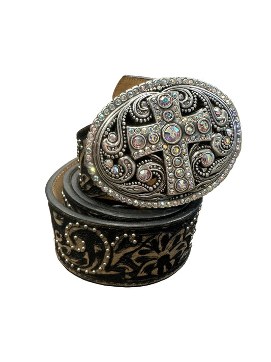 Leather Embellished Cross Belt
