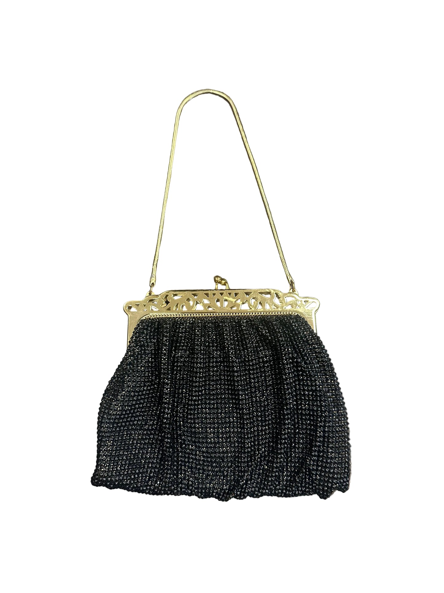 Vintage Black and Gold Chainmail Purse