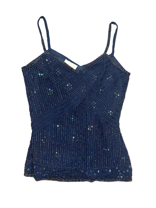 Vintage Navy Beaded Tank Top