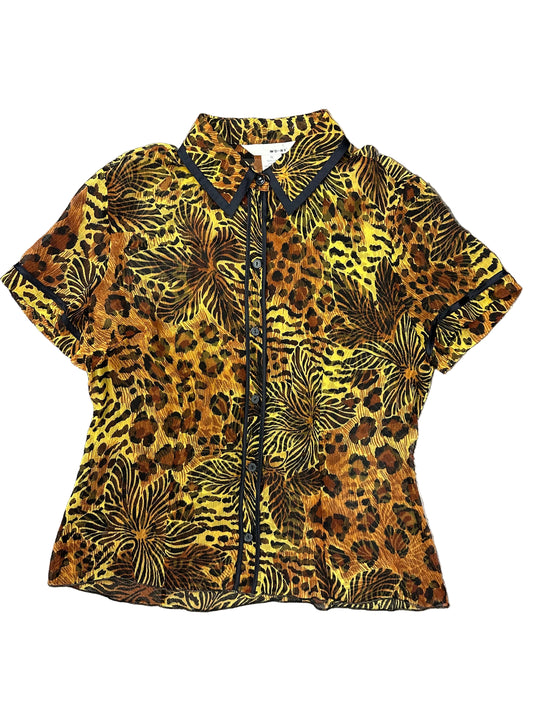 Vintage Sheer Silk Animal Print Blouse