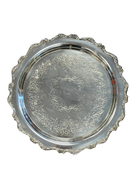 Antique Silver Round Platter