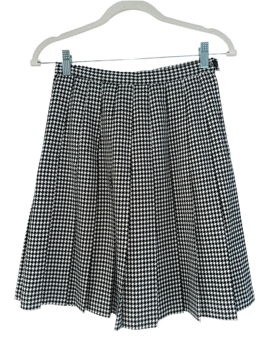 Vintage Black and White Pleated Skirt