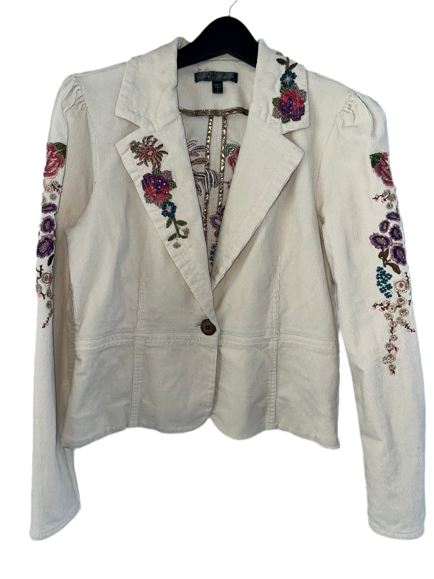 Y2K White Corduroy Jacket
