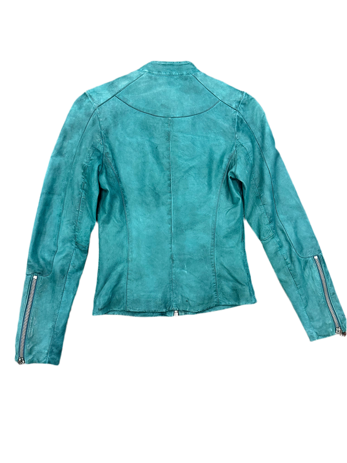 Vintage Turquoise Leather Jacket