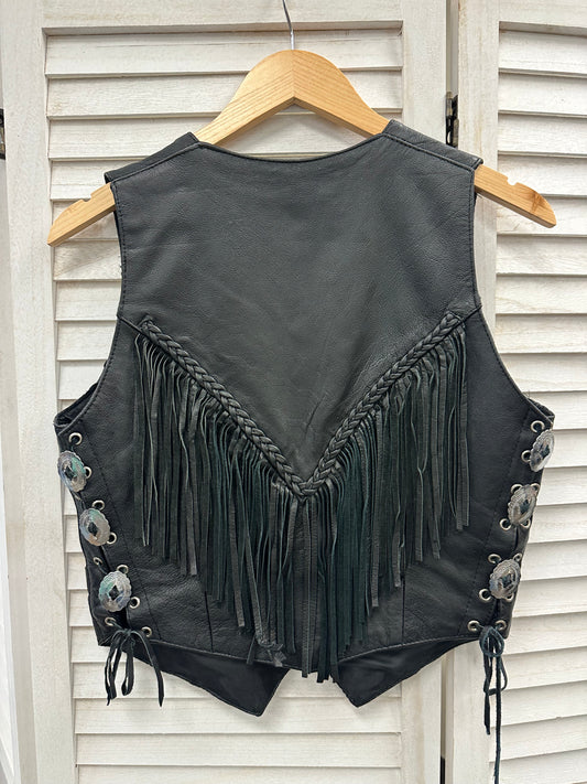 Vintage Leather Fringe Vest