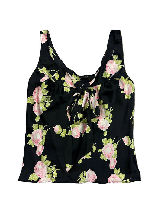 Vintage Floral Silk Tank Top Blouse