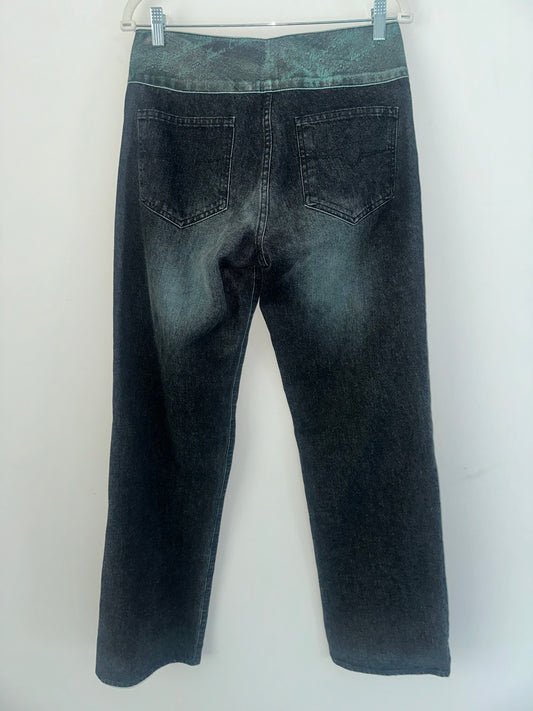 Vintage Versace Denim with Leather Waistband