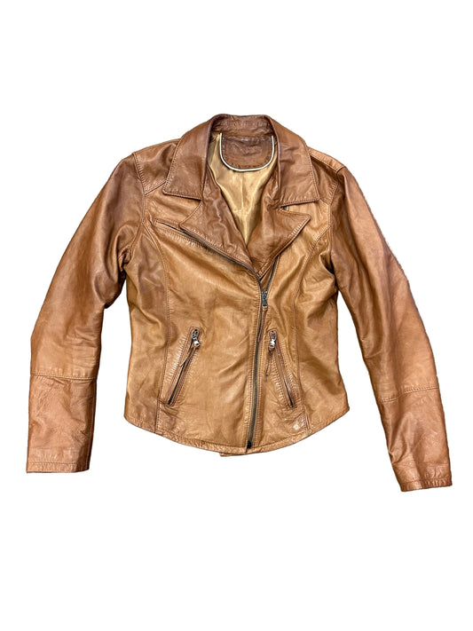 Vintage Brown Moto Leather Jacket