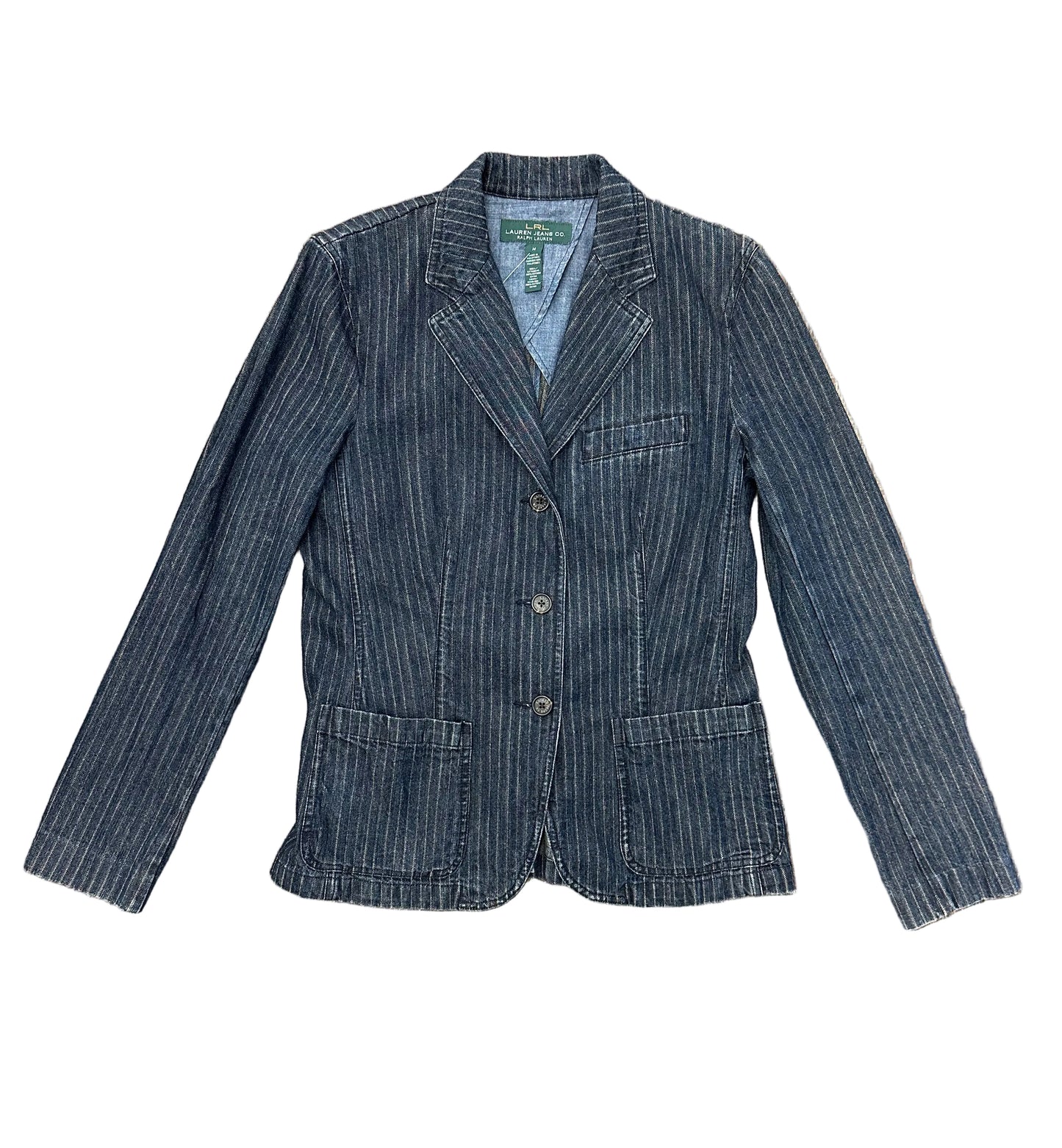 Vintage Ralph Lauren Pinstripe Denim Blazer