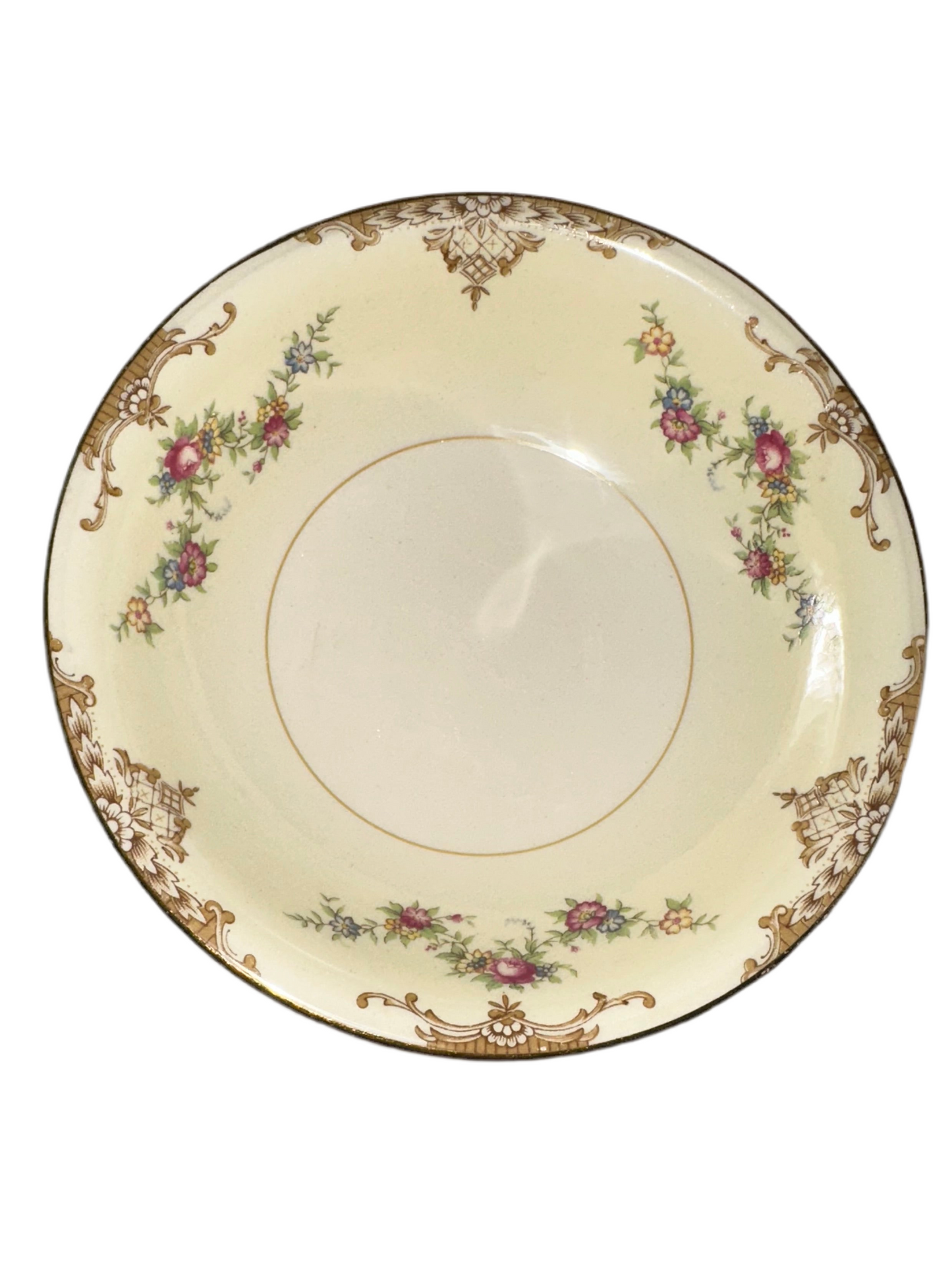 Eggshell Nautilus Floral Jewelry Catch All Dish