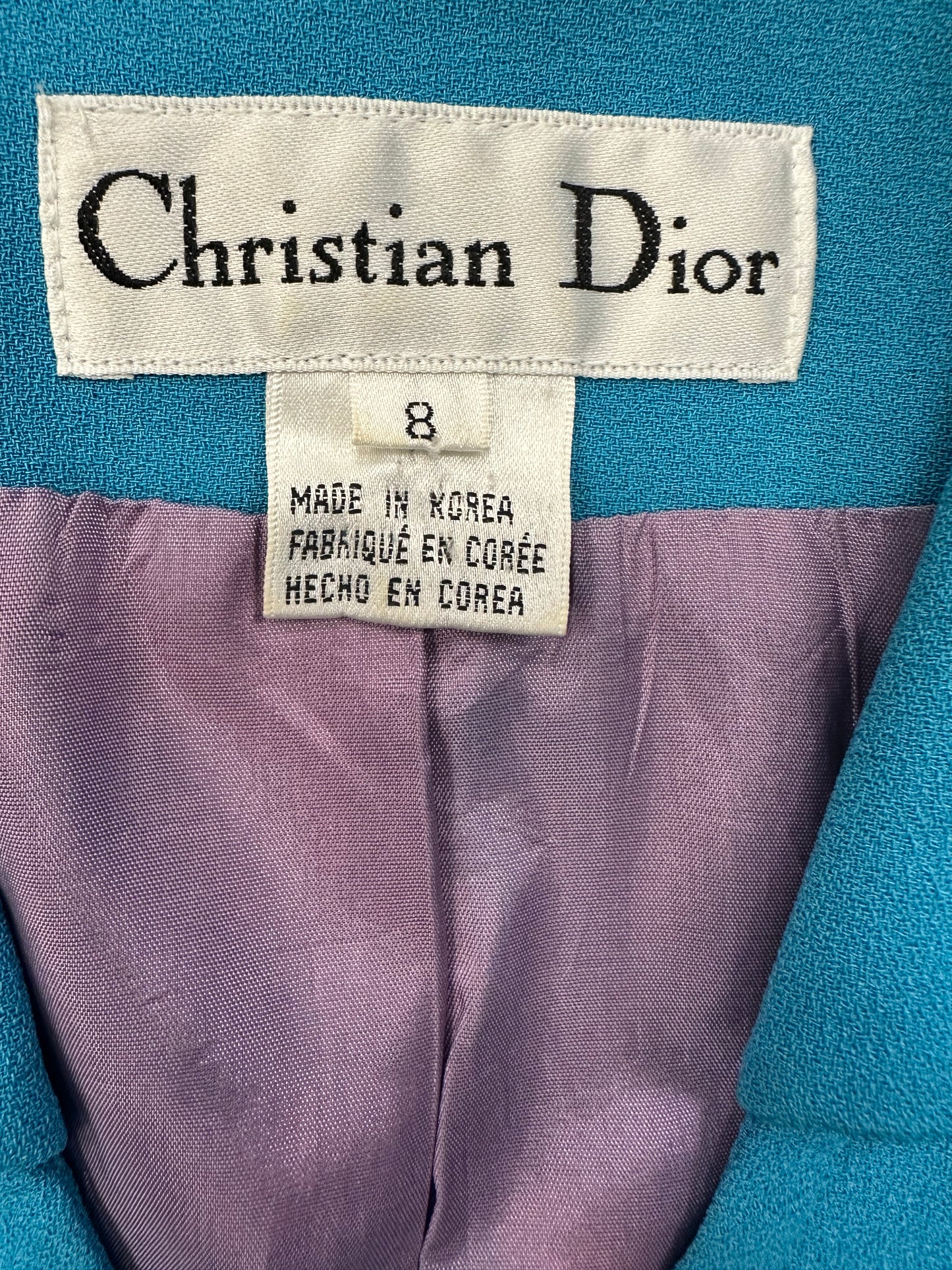 Vintage Christian Dior Turquoise Blazer