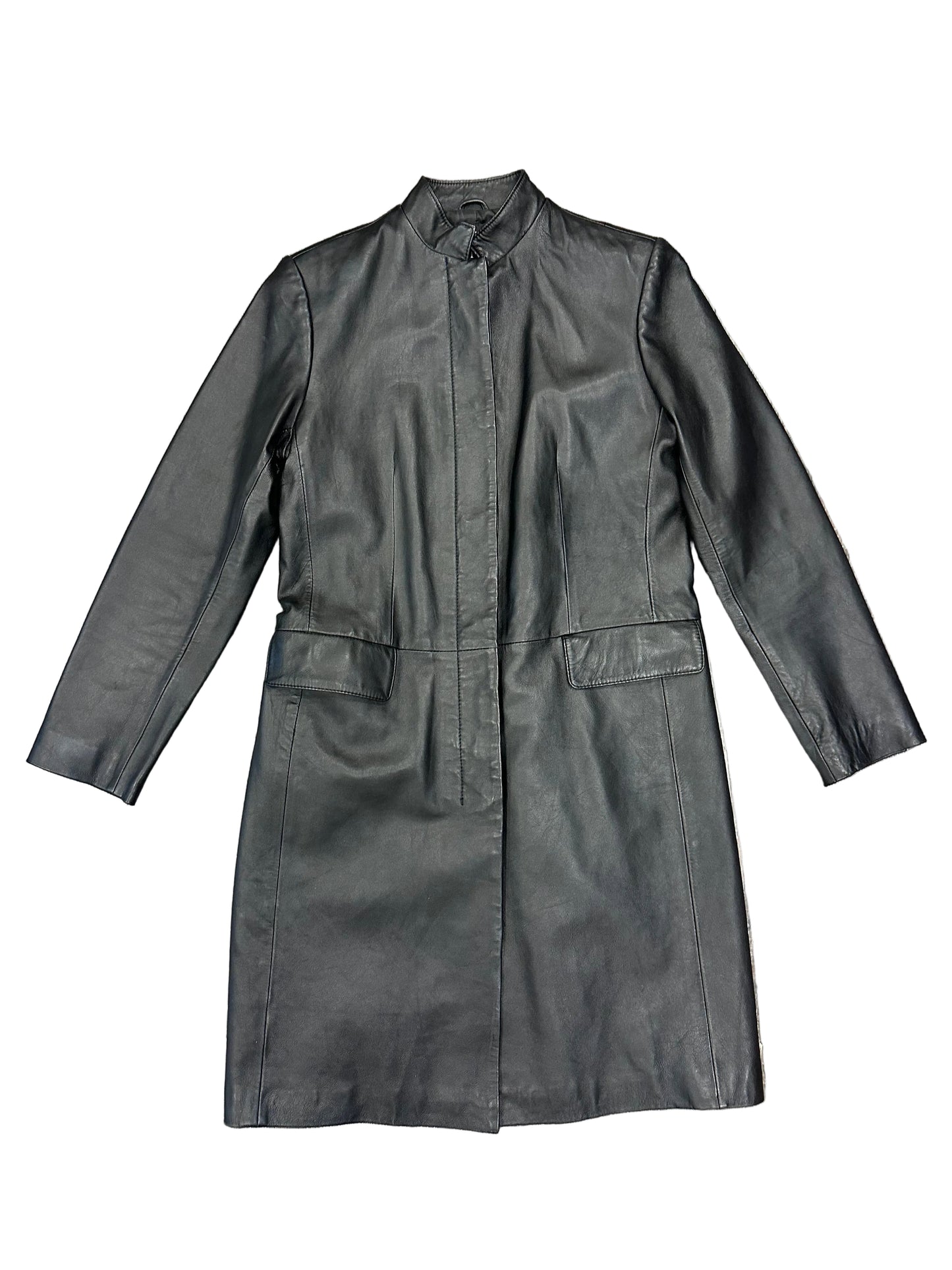 Vintage Leather Trench Jacket