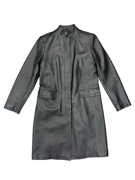 Vintage Leather Trench Jacket