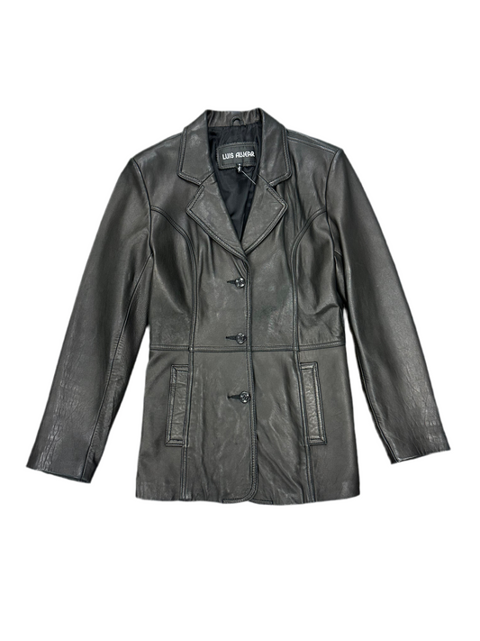 Vintage Black Leather Blazer