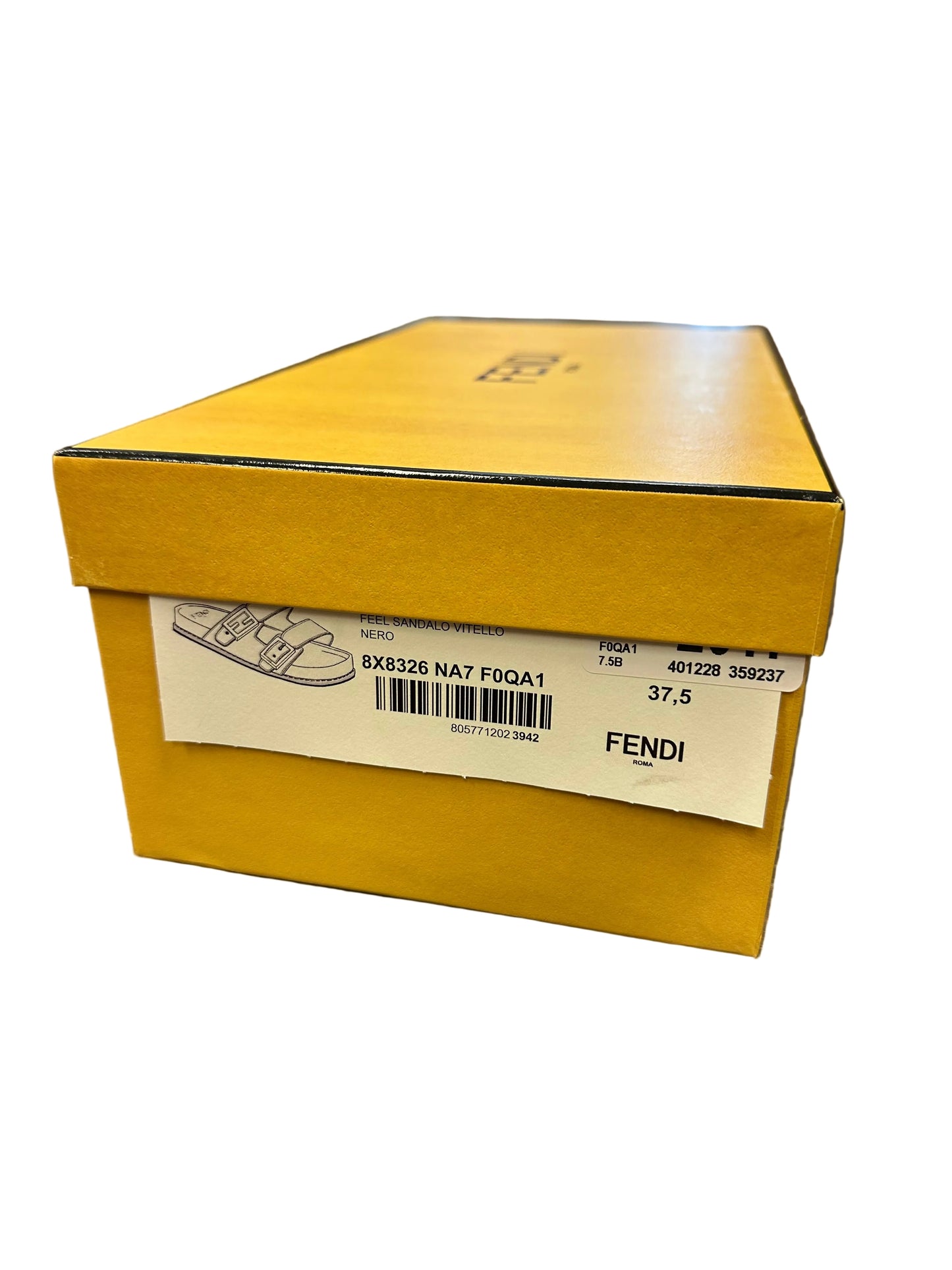 Fendi Leather Slides with Gold Logo Buckle