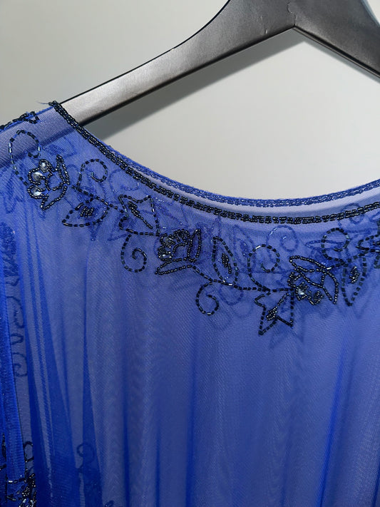 Vintage Sheer Embellished Poncho