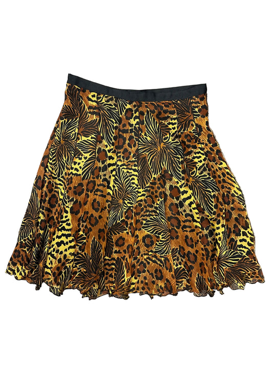 Vintage Silk Midi Animal Print Skirt