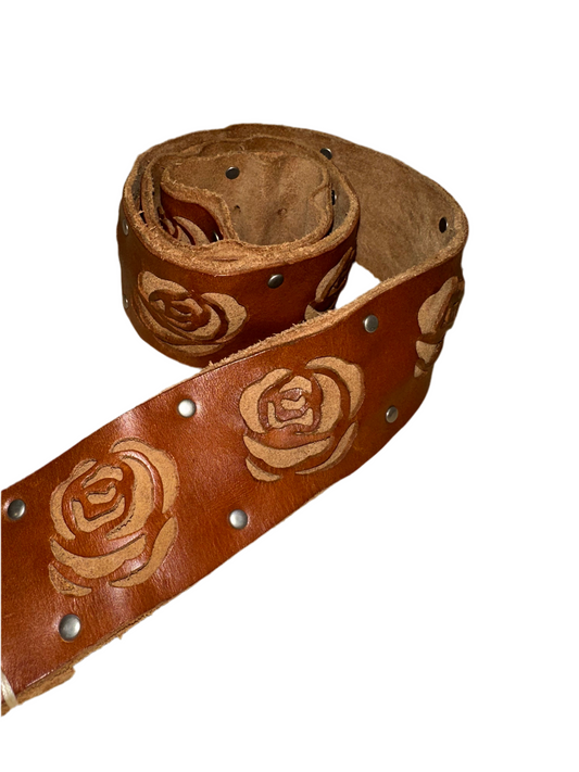 Vintage Brown Rose Belt