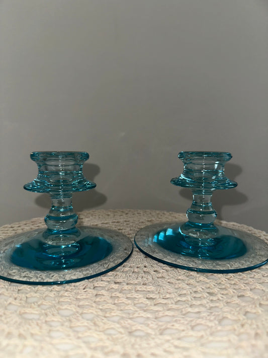 Blue Candlestick Holders