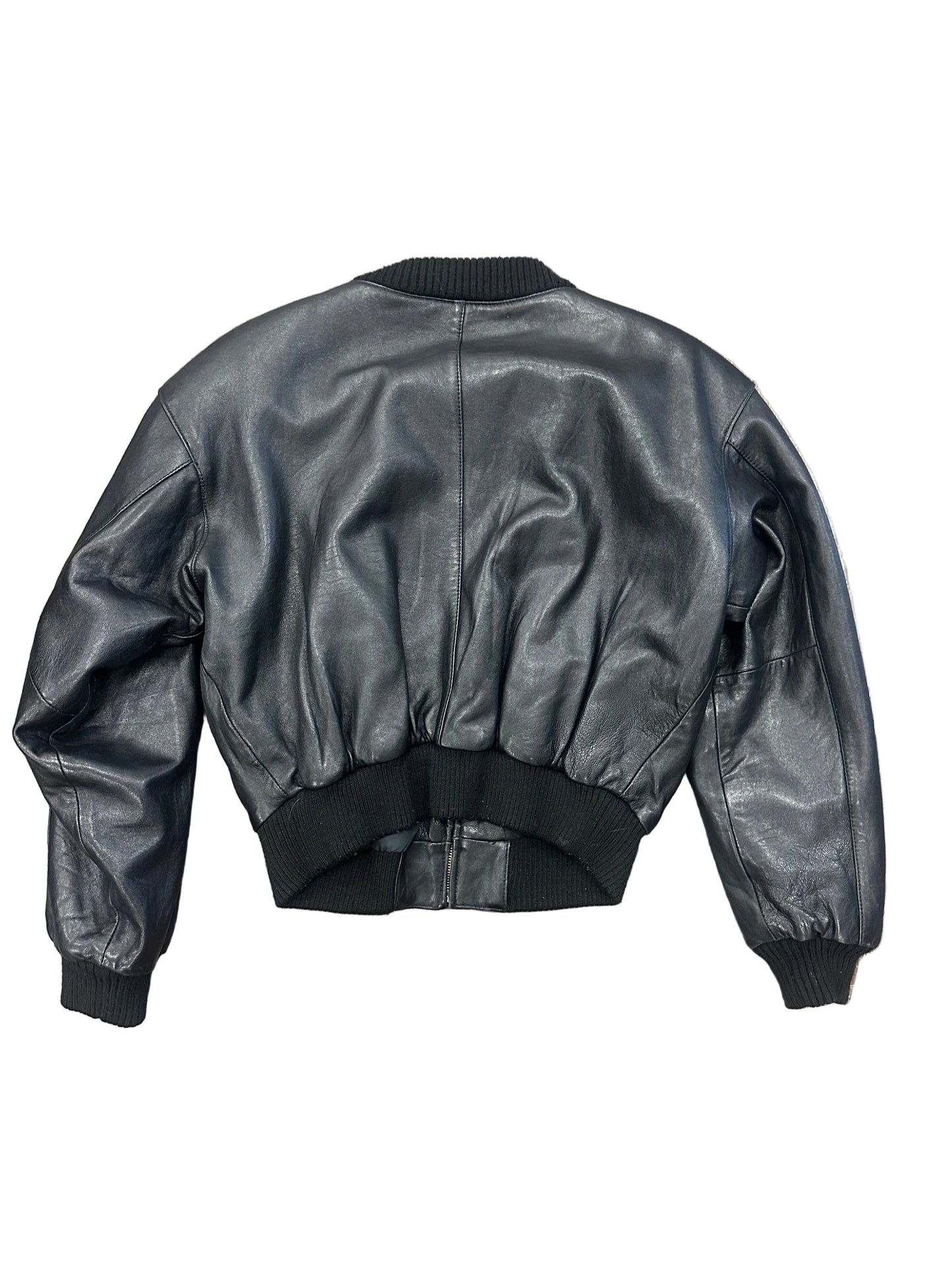 Vintage Leather Bomber Jacket