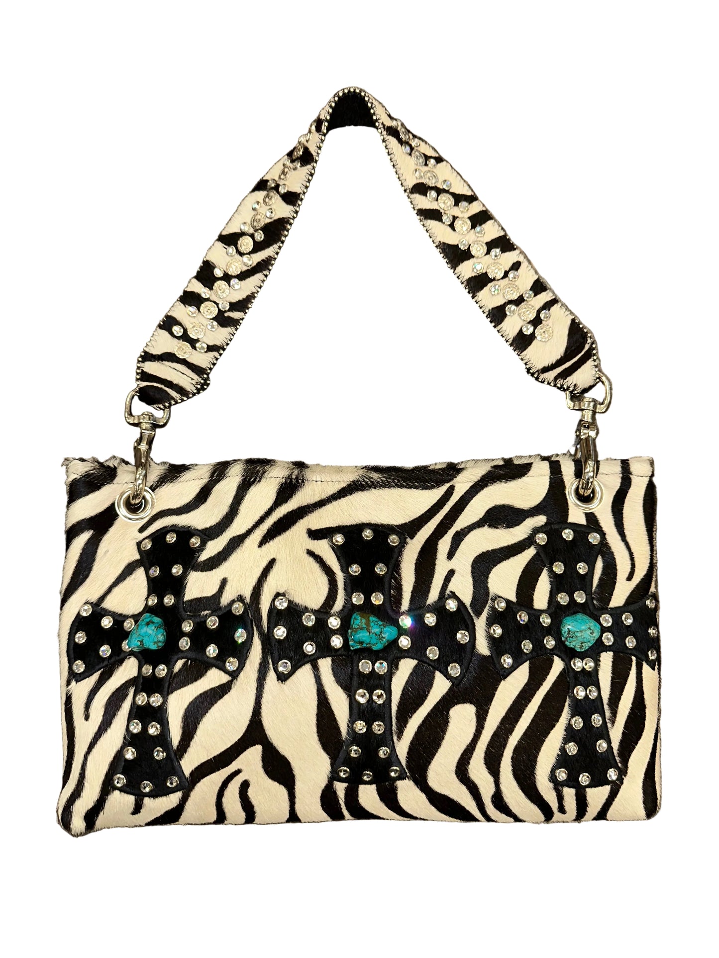 Vintage Zebra Ponyhair Cross Purse