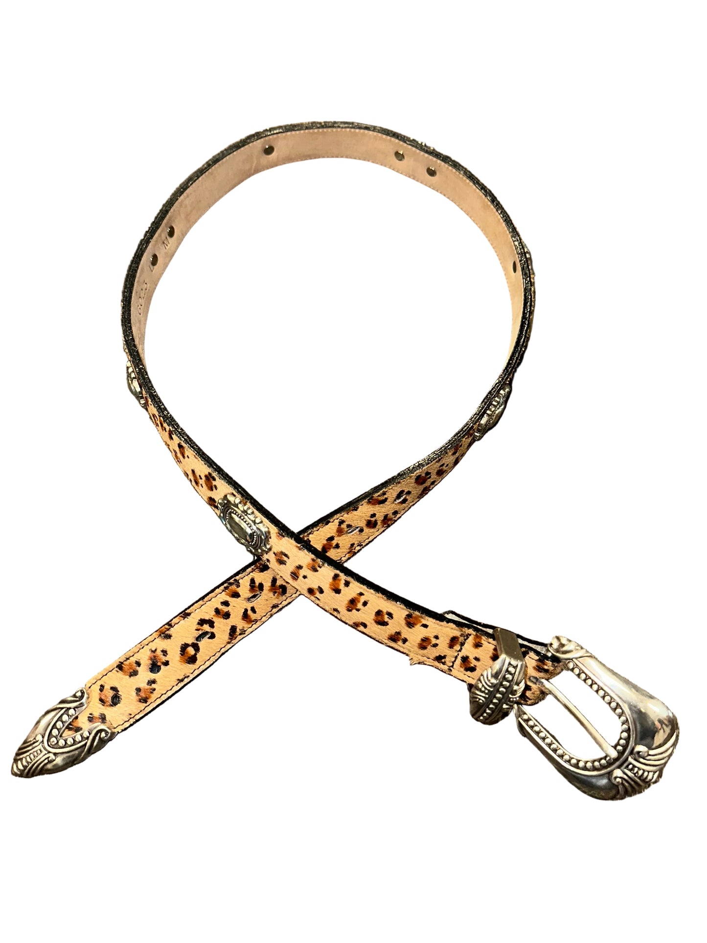 Vintage Cheetah Belt with Silver Accents
