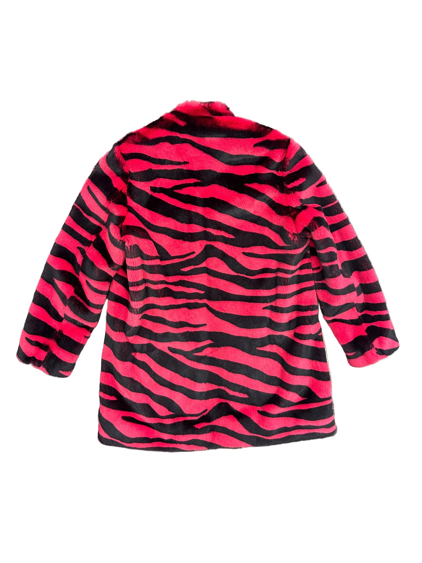 Vintage Faux Fur Hot Pink Zebra Coat